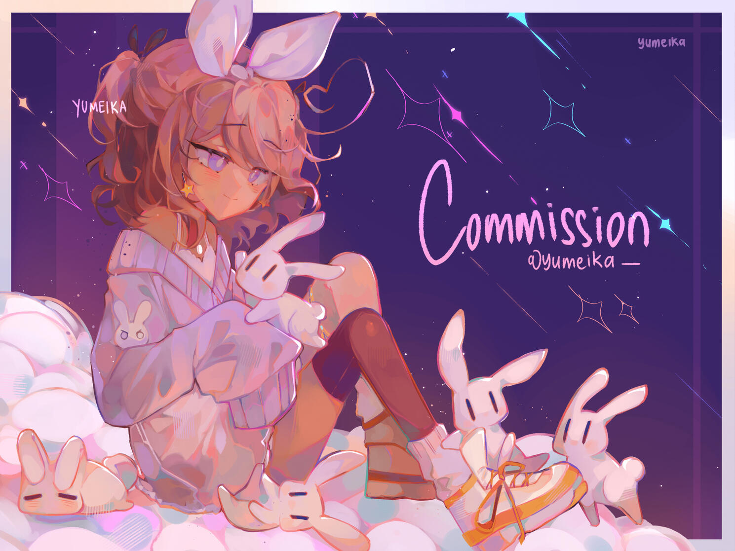 L: full body, pattern bg